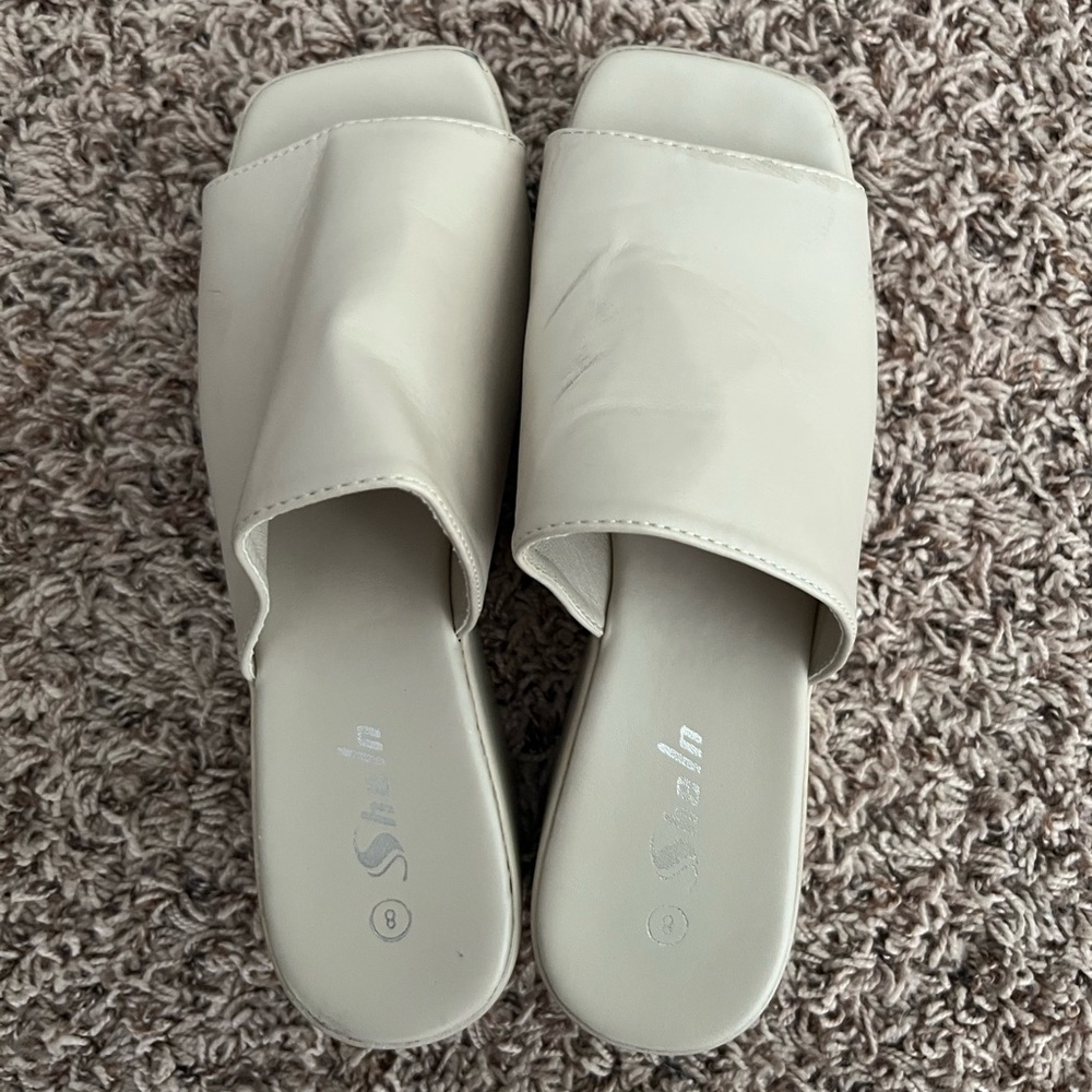 Square Toe Mule Platform Sandals Size 8